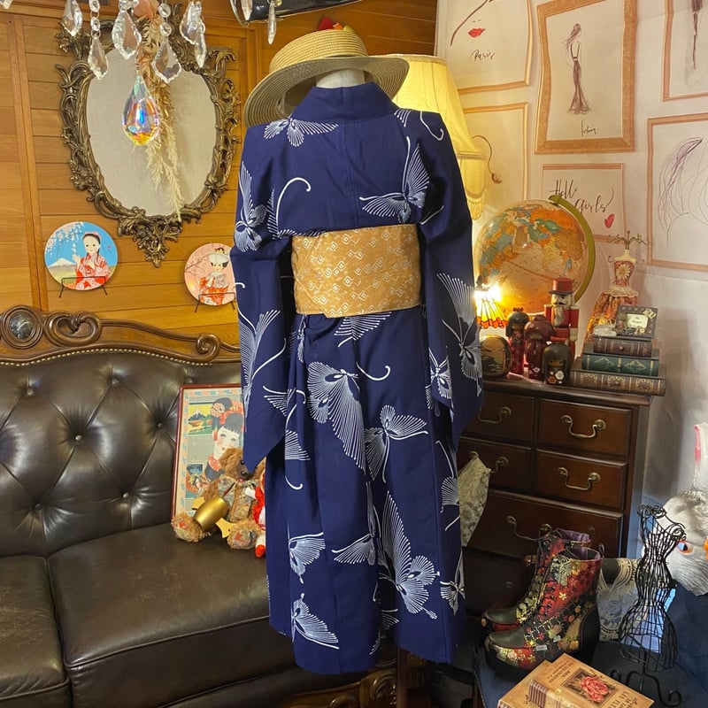 和洋折衷 浴衣 リメイク ワンピース ドレス 帯サッシュベルト かわいい