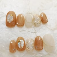 (085)Orange Brown×Mirror Flower
