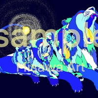三澤アート　あくびが出る幸せ　青