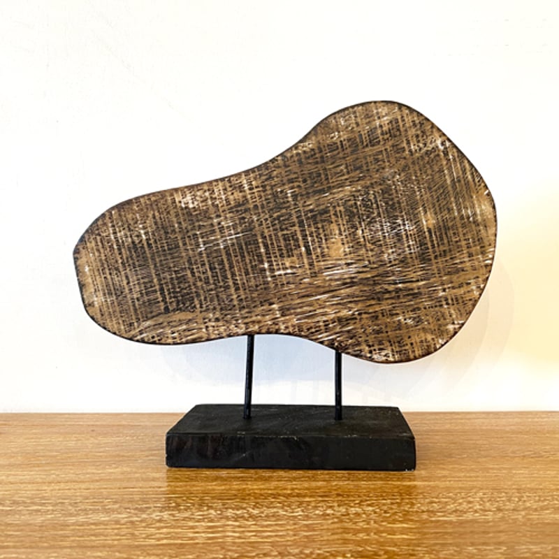 プリミティブ木彫りオブジェ さかな トライバル フィッシュブラウン