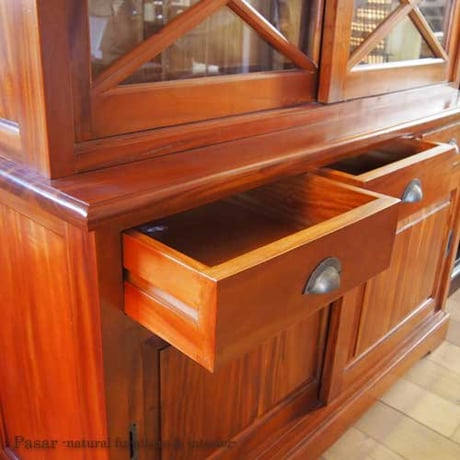 キャビネットNOVA　食器棚　キッチン収納　ガラスキャビネット