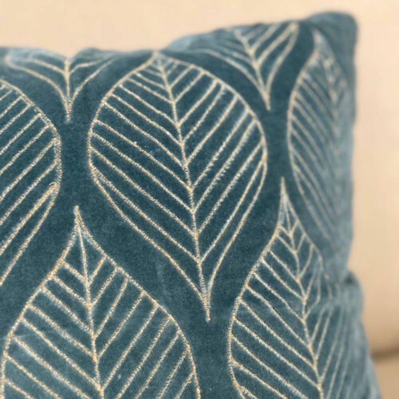 ゴールドリーフ刺繍のクッションカバー 40×40(cm) | インテリア ゴールドリーフ刺繍のクッションカバー 40×40(cm) | インテリア