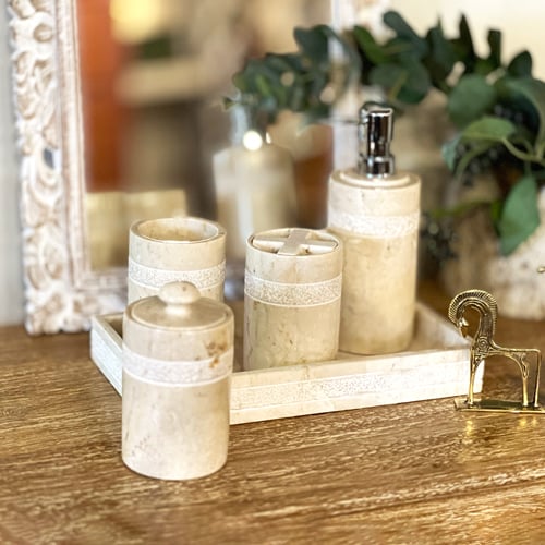 天然大理石 バスアメニティセット 5点セット マーブル ホテルスタイル