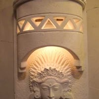 セラミック彫りランプ女神