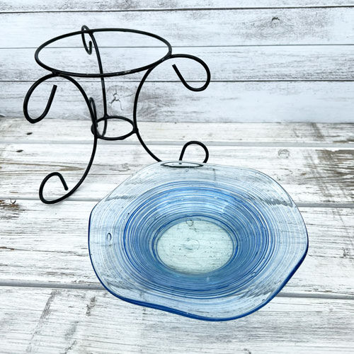 バリガラス オブジェ ブルー 21cm 水盤 水蓮鉢 | インテリアショップPasar