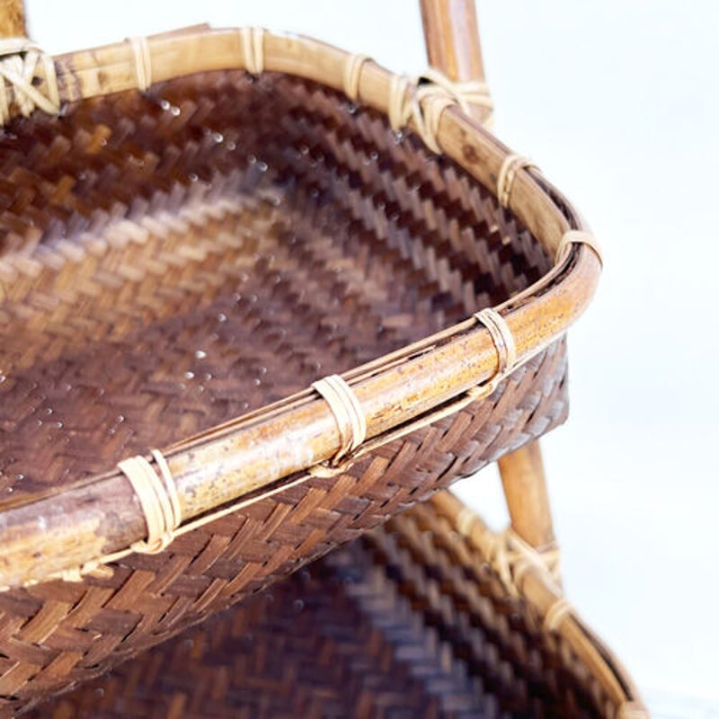 バンブーの3段バスケット スクエアS | インテリアショップPasar