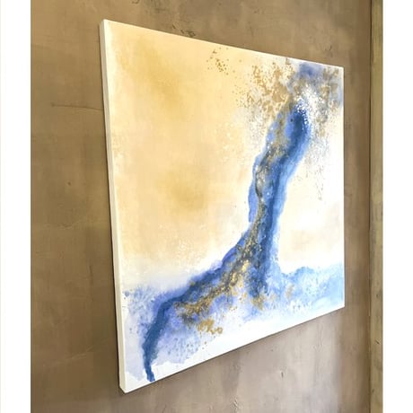 モダンアート　BLUE＆GOLD 100×100cm