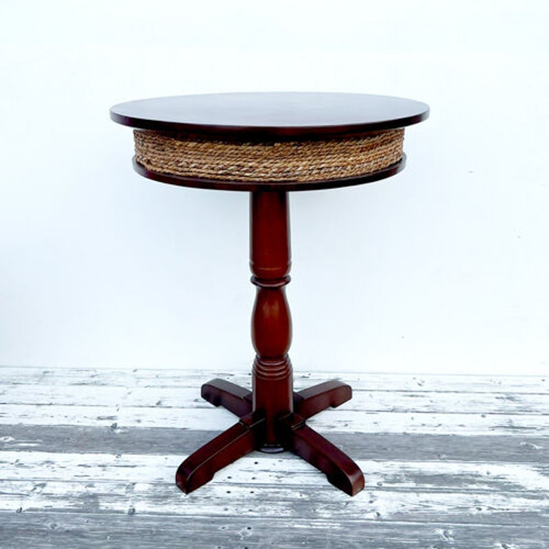 アバカ ラウンドカフェテーブル W60 アジアン家具 小さめ ダイニング