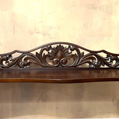 チーク無垢材の木彫りシェルフ オープンラック | インテリアショップPasar