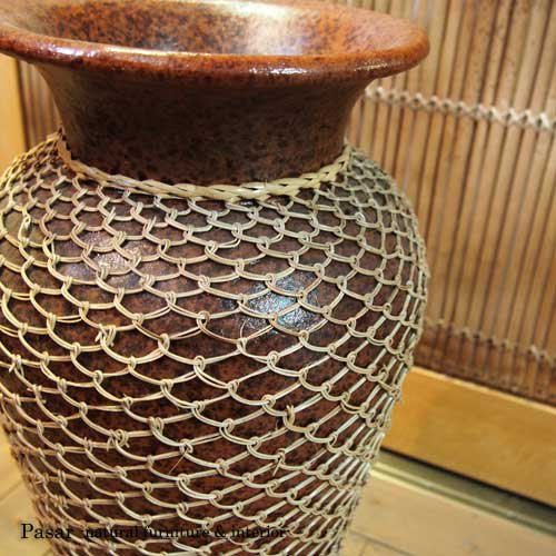 テラコッタフラワーベース ラタンブラウン | インテリアショップPasar