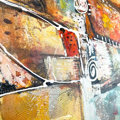 パステルトーンのモダンバリアート　グリーン 60×80(cm)