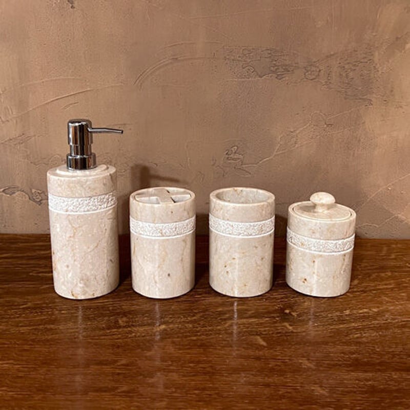 天然大理石 バスアメニティセット 5点セット マーブル ホテルスタイル