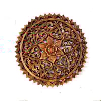 バリ島　木彫りパネル　ウッドレリーフ　40cm