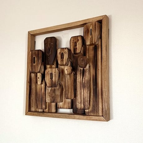 無垢材オブジェ　パネル　TOTEM TEAK  □40×t5(cm)