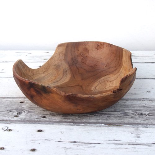 木製 大きな円錐形ボウル チーク無垢材 木製 大きな円錐形ボウル チーク無垢材 - メルカリ
