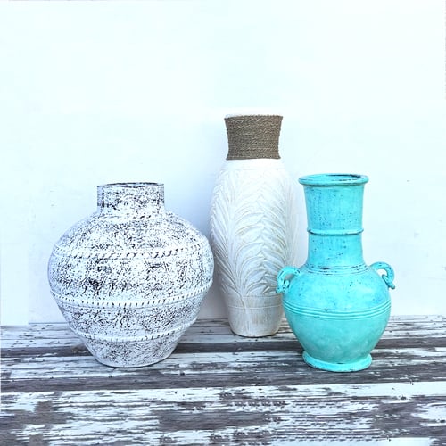 テラコッタフラワーベース リーフL | インテリアショップPasar