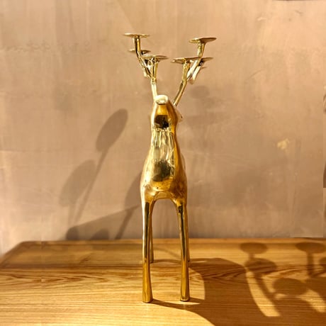 キラキラトナカイのオブジェ　キャンドルスタンド