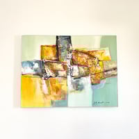 パステルトーンのモダンバリアート　グリーン 60×80(cm)