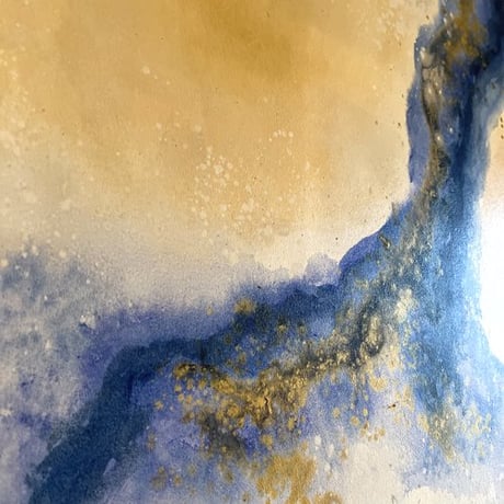 モダンアート　BLUE＆GOLD 100×100cm