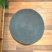 グレーのラウンドラグ　φ100-120(cm)