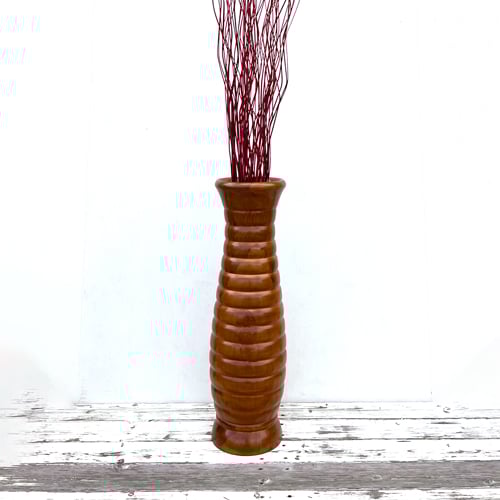 チーク無垢材のフラワーベース L ROUND | インテリアショップPasar