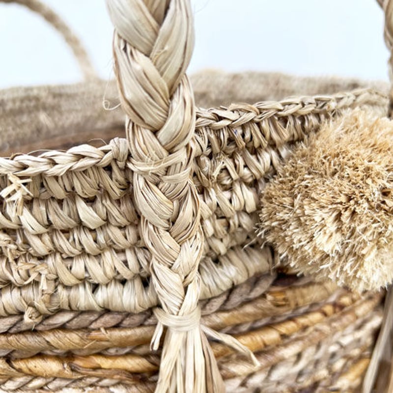 バナナリーフのぽんぽんバスケット | インテリアショップPasar