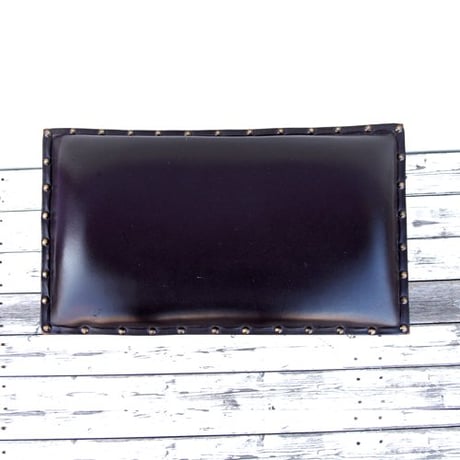 チョコレートスツール　アジアン家具　玄関イス 　チーク無垢材　レザー
