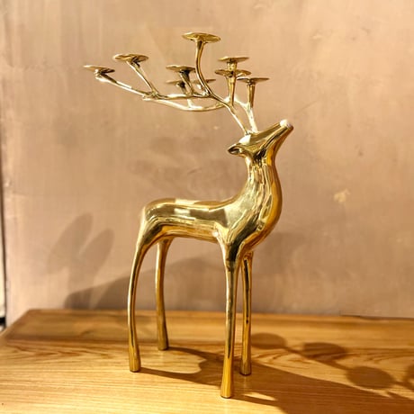 キラキラトナカイのオブジェ　キャンドルスタンド