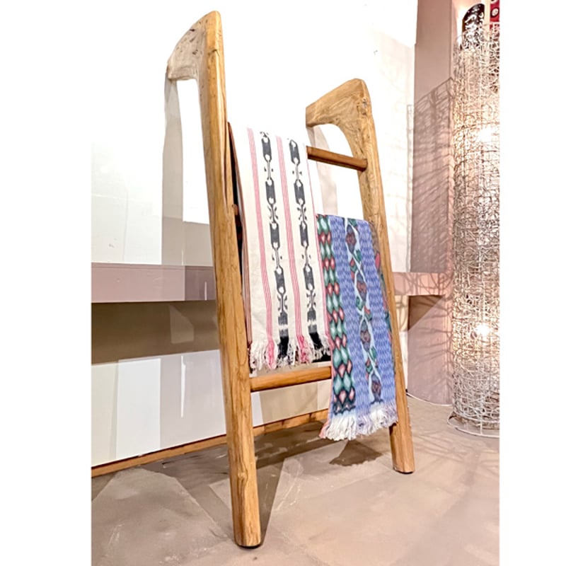 オールドチークの大きなラダー ハンガー オブジェ | インテリア