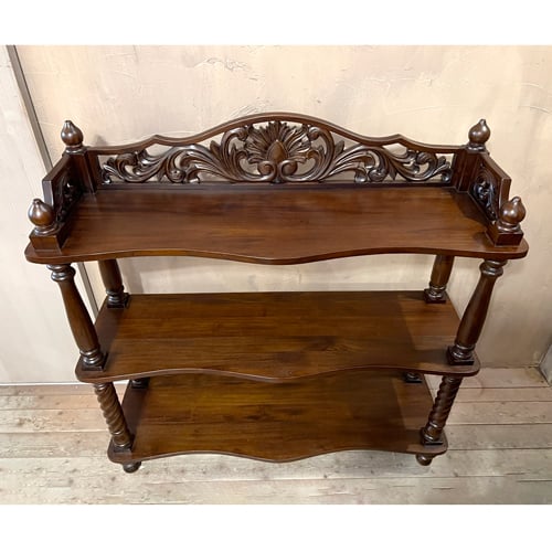 【良品】オールドチーク オープンラック 無垢材 オールドチーク無垢材 4段ラック 幅80cm×高さ108cm オープン