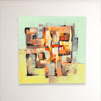 モダンバリアート　スクエアグリーン 100×100(cm)