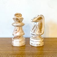 無垢材オブジェ　チェス　キング・ナイト