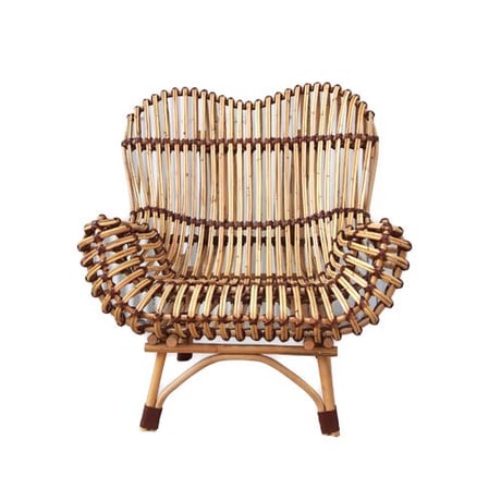 ラタン リラクシングソファ　シングルソファ　ラタンチェア