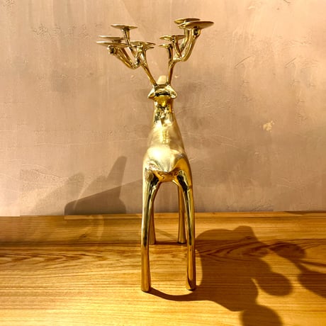 キラキラトナカイのオブジェ　キャンドルスタンド