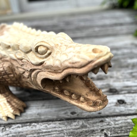 無垢材オブジェ  ワニ クロコダイル