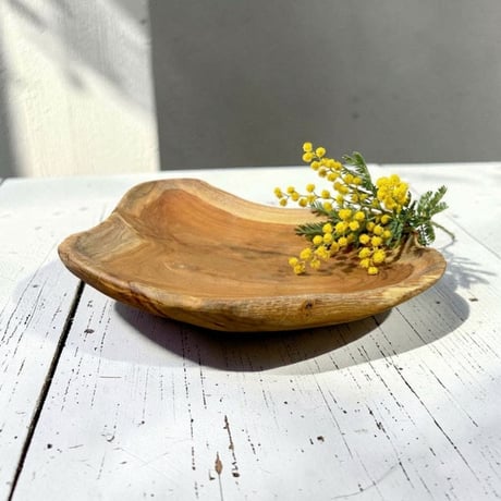 チーク無垢材トレイ　M（32-40cm）