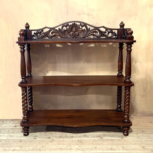 チーク無垢材の木彫りシェルフ オープンラック | インテリアショップPasar