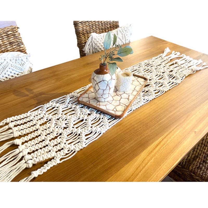訳あり】バリ島マクラメテーブルランナー約175cm 通常27,500円が