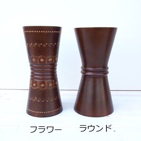 チーク無垢材のフラワーベース M
