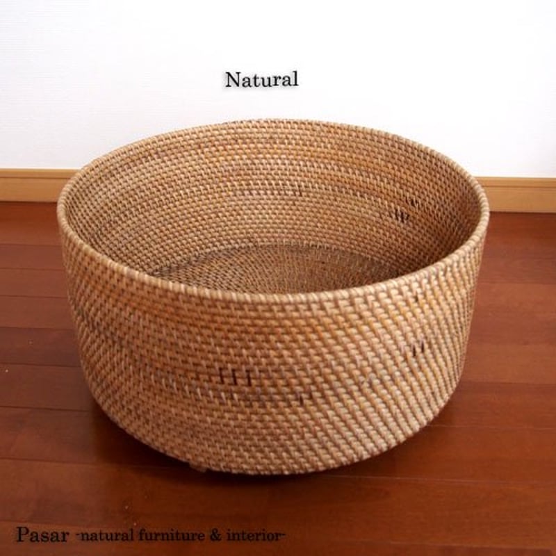 ラタン 大きな脚付バスケット | インテリアショップPasar