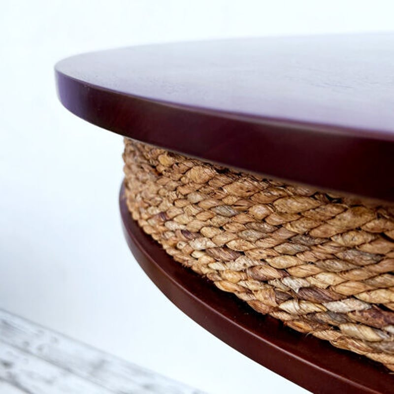 アバカ ラウンドカフェテーブル W60 アジアン家具 小さめ ダイニング