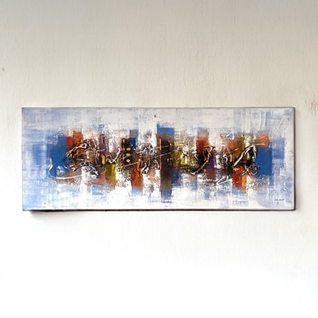 モダンアート　ブルー　120×45(cm)