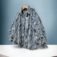 denim フリンジシャツ