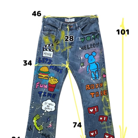 CASH  handpaint  denim