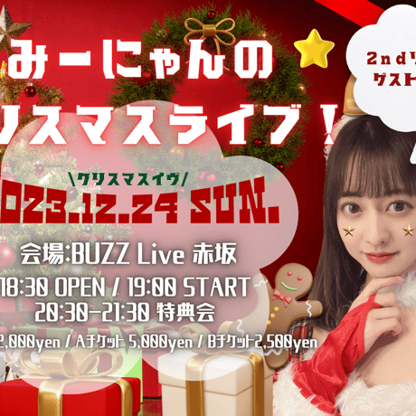 【Sチケット】12/24 みーにゃんのクリスマスライブ！