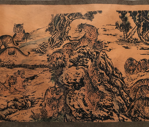 中国 中国絵画 絵画 中国画 詳細不明 額装 虎図 中国 中国絵画 絵画 中国画 詳細不明 額装 虎図