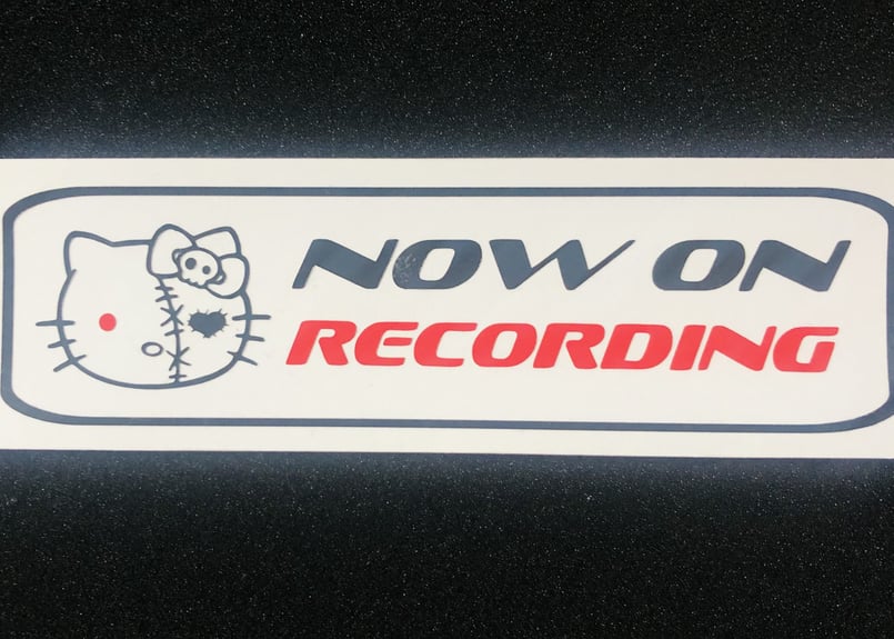 ハローキティ後方サインステッカー ドライブレコーダー録画 HELLO 