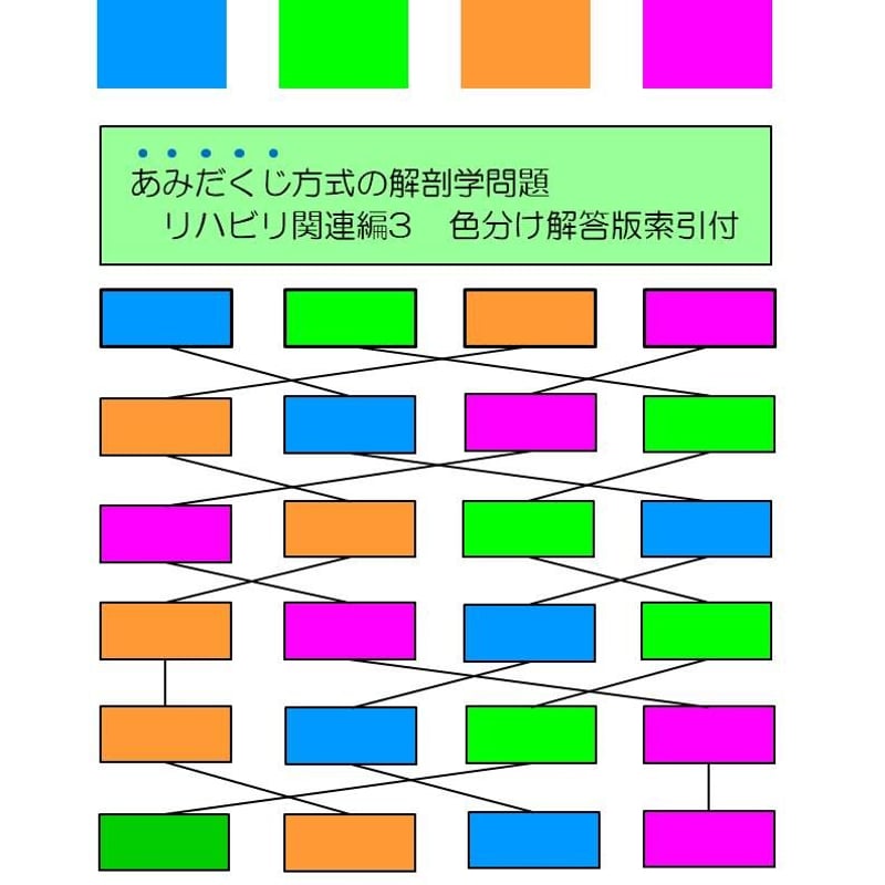 あみだくじ方式の解剖学問題 リハビリ関連編3 色分け解答版索引付