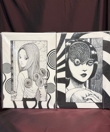 伊藤潤二/うずまき・五島桐絵と黒谷あざみセット(白黒ver)