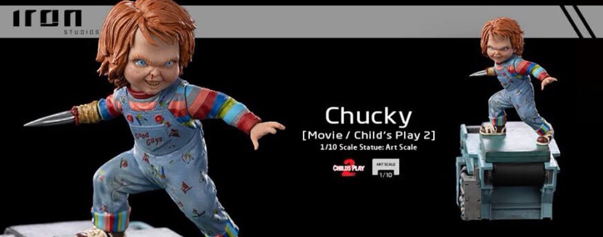 ☆マニア必見レア！☆★チャイルドプレイ　チャッキーオブジェ送料無料！★ チャイルド・プレイ2/iron チャッキー 1/10 アートスケール